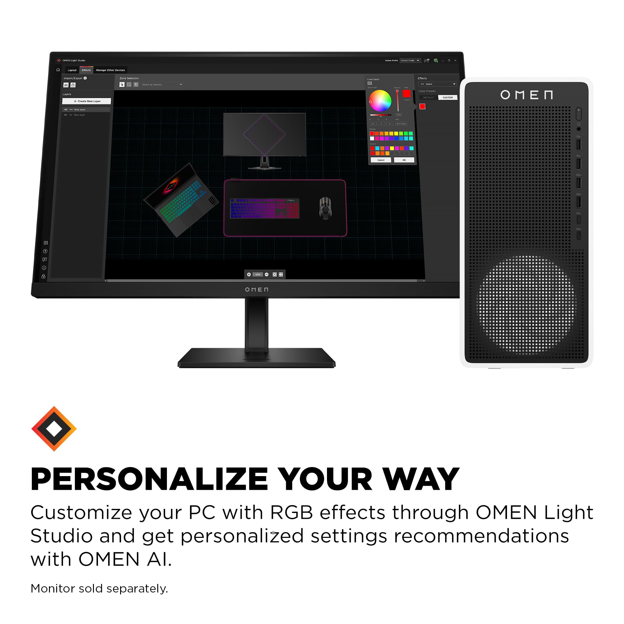 Amazon.co.jp: HP OMEN 16L ゲーミングデスクトップPC、AMD Ryzen 7